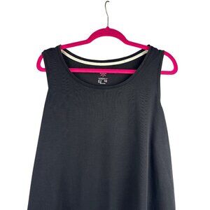 Isaac Mizrahi Live! Essentials Black Sleeveless Tank Top Size 1X Cotton/Modal Bl